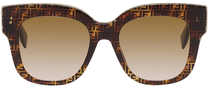 Fendi Tortoiseshell FF Square Sunglasses