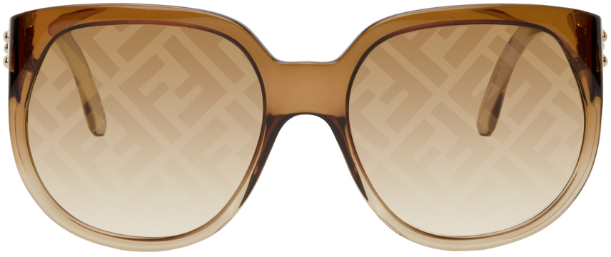 Fendi Brown 'Forever Fendi' Round Sunglasses