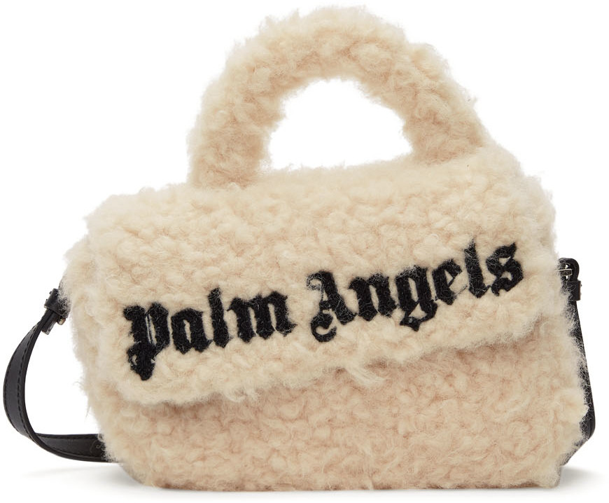 Palm Angels Beige Sherpa Crash Bag