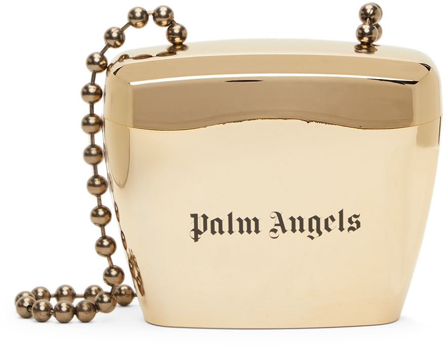 Palm Angels Gold Mini Padlock Bag