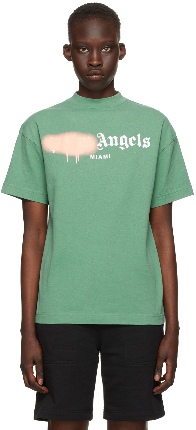 palm angels t shirt white pink