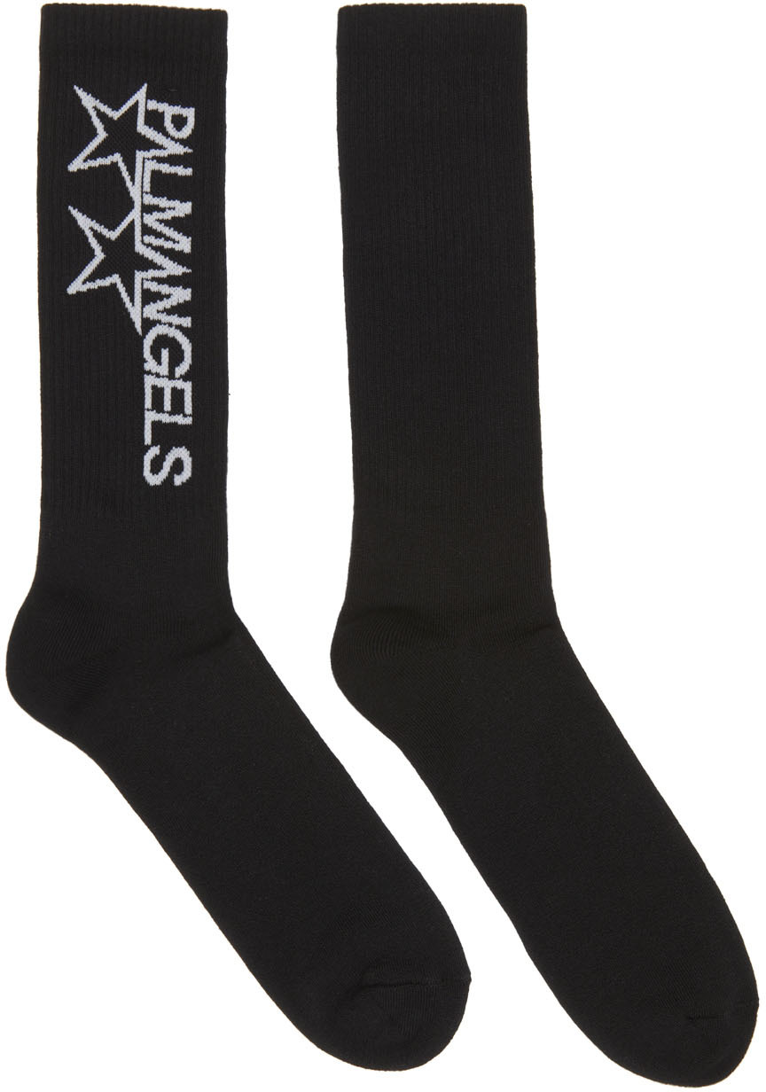 Palm Angels Black Racing Stars Socks