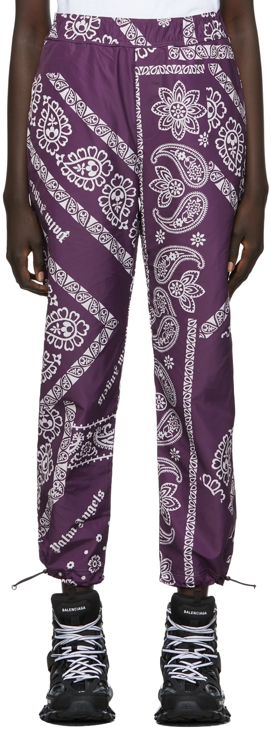 Palm Angels Purple Bandana Print Lounge Pants