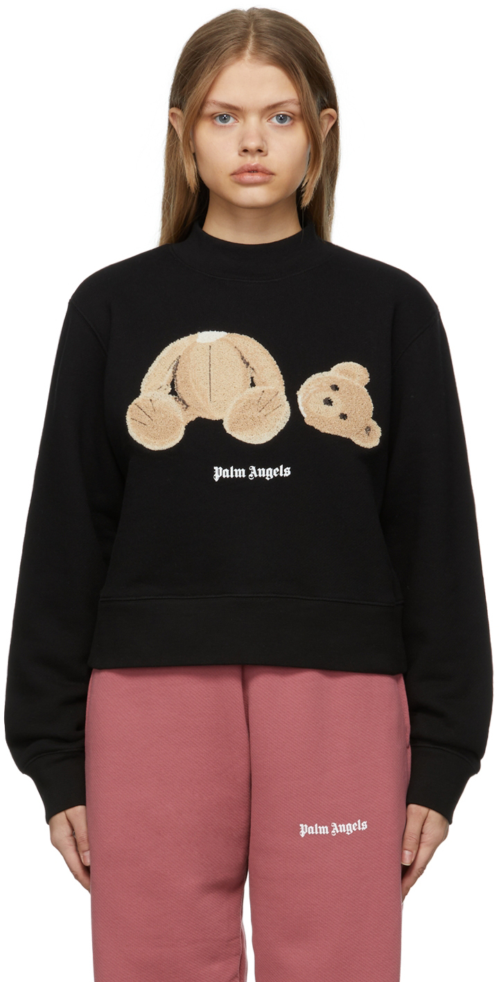Black Teddy Bear Fitted Sweater by Palm ...