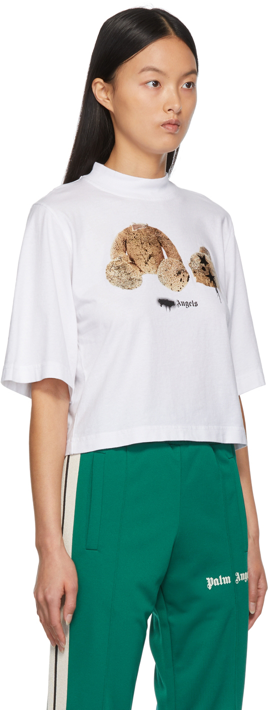 Bear Cropped T-shirt in white - Palm Angels® Official