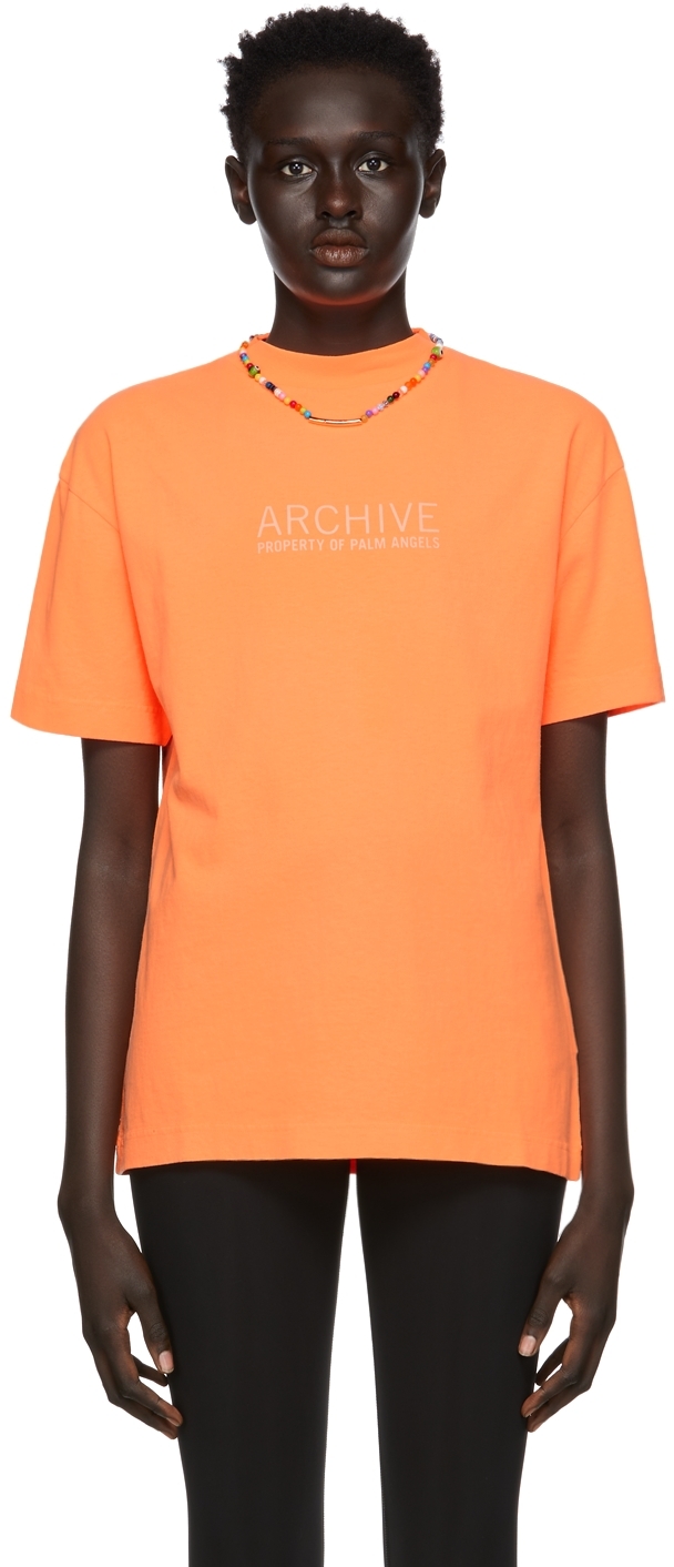 Orange Archive T-Shirt by Palm Angels 