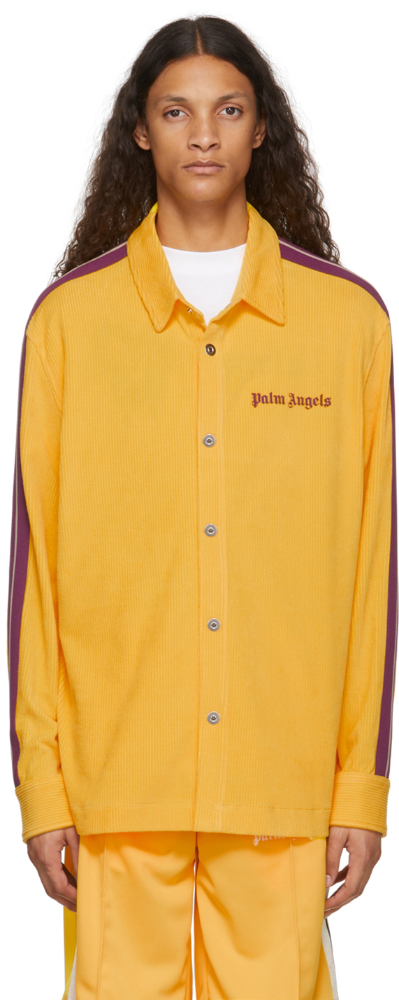 Palm Angels Yellow & Purple Corduroy Track Shirt