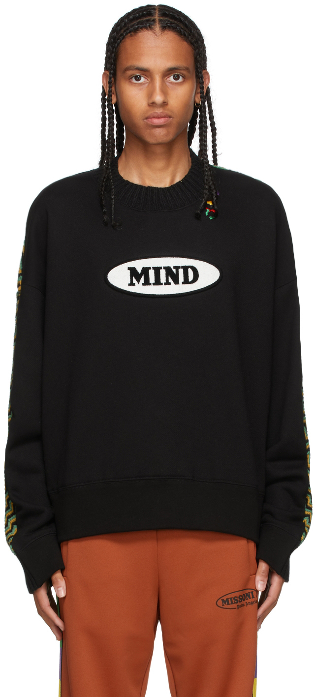 Black Missoni Edition Paneled 'Mind' Sweater by Palm Angels on Sale