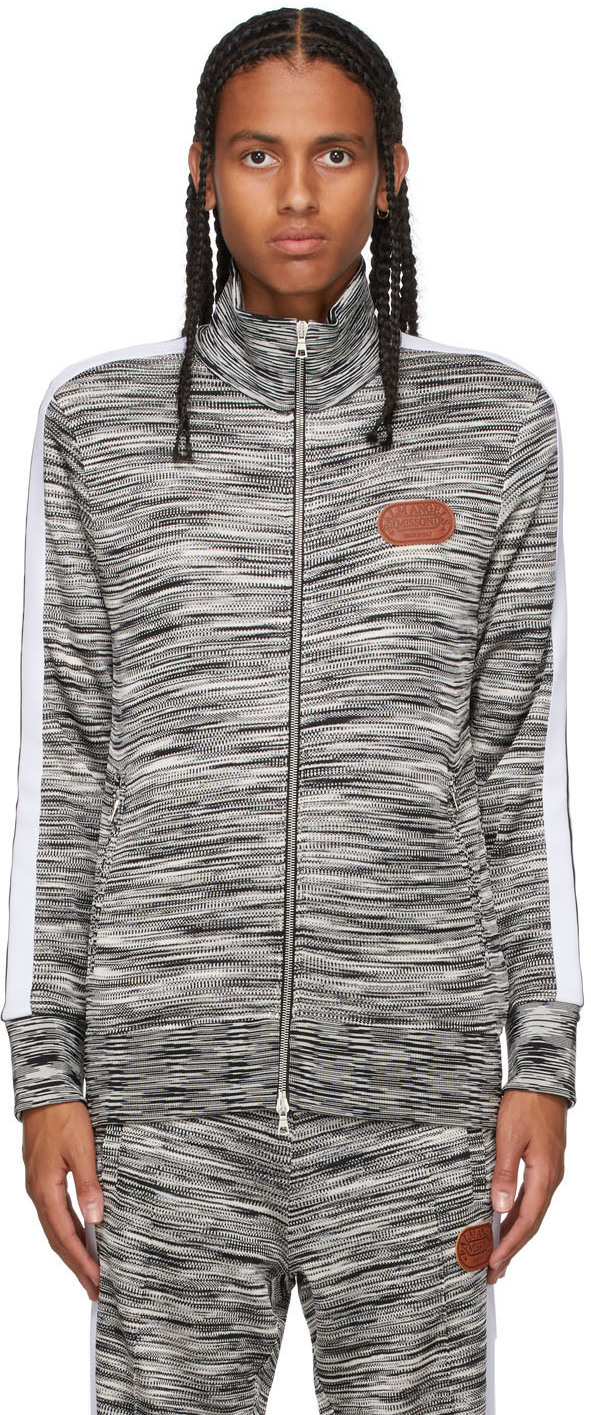 Palm Angels Mens Melange Grey X Missoni Slim-fit Stretch-knit Jacket Xl In Melange Gre