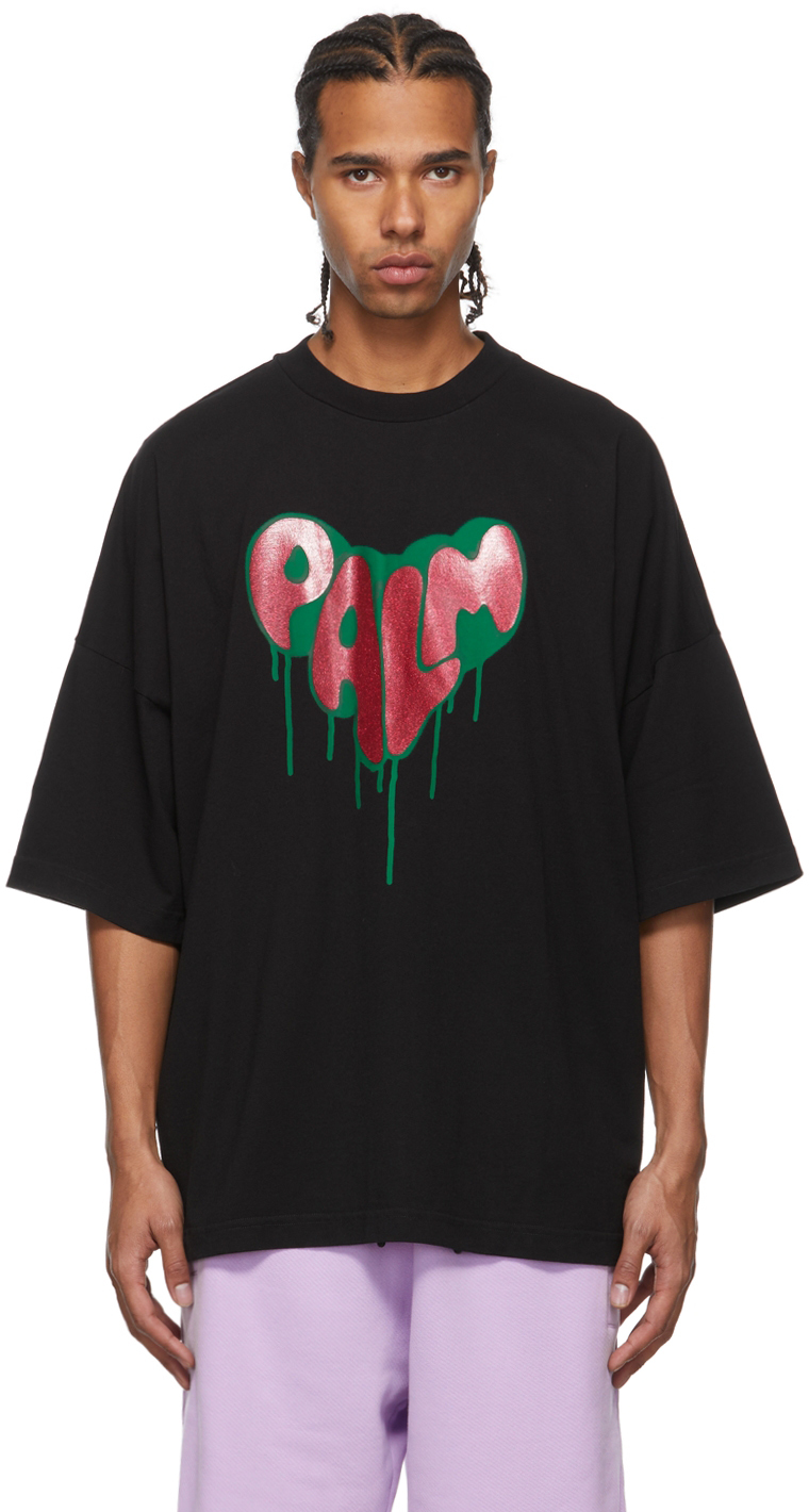 Black Spray Heart T-Shirt by Palm 