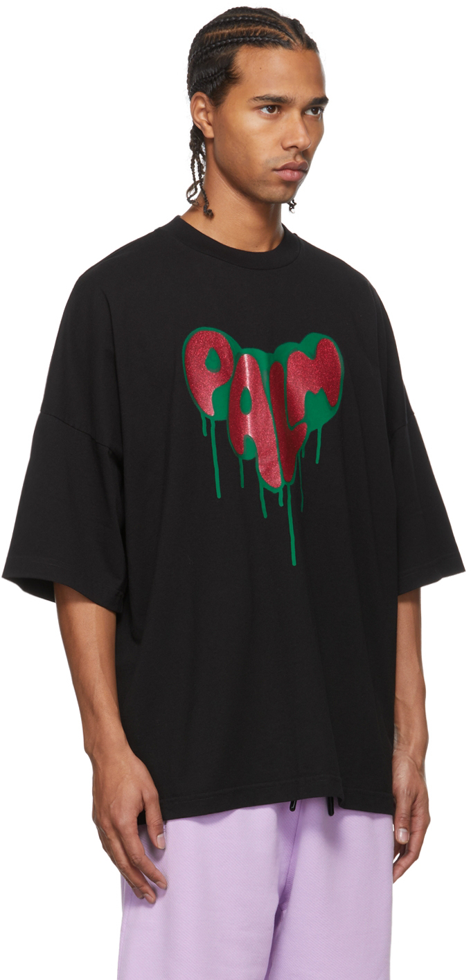 Palm Angels Spray Heart Loose Tee Palm Angels