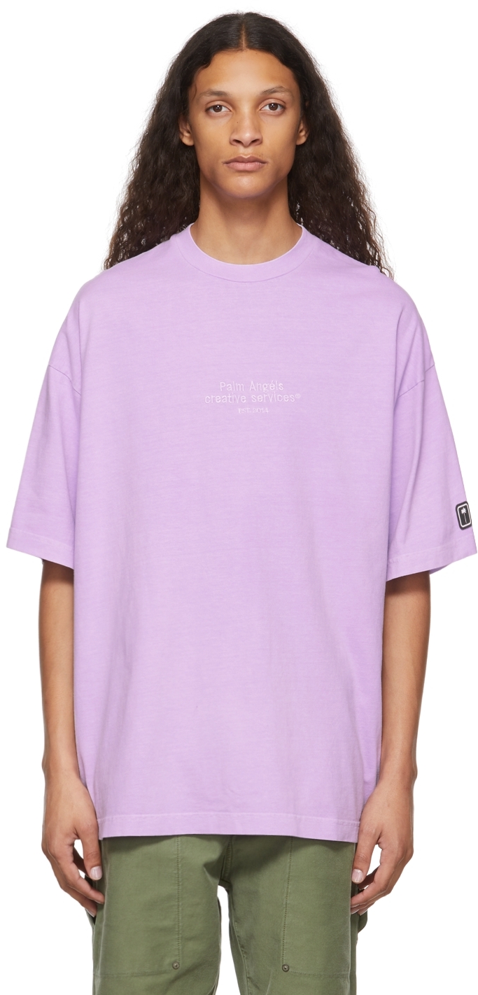 Palm Angels: Purple Creative Services T-Shirt | SSENSE