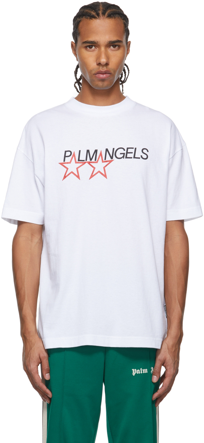 Palm Angels White Racing Star T-Shirt