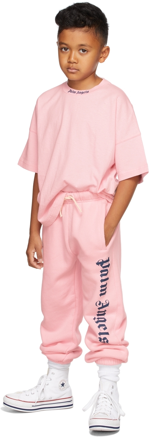 Palm Angels Kids Pink Classic Over Logo Lounge Pants