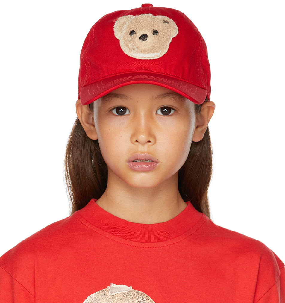Palm Angels Kids Red Bear Cap