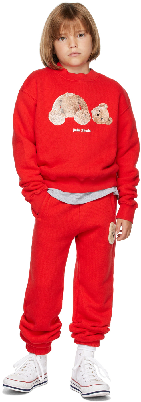 Kids Red Bear Sweatshirt by Palm Angels | SSENSE Canada
