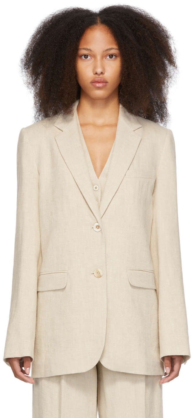 oversized beige blazer
