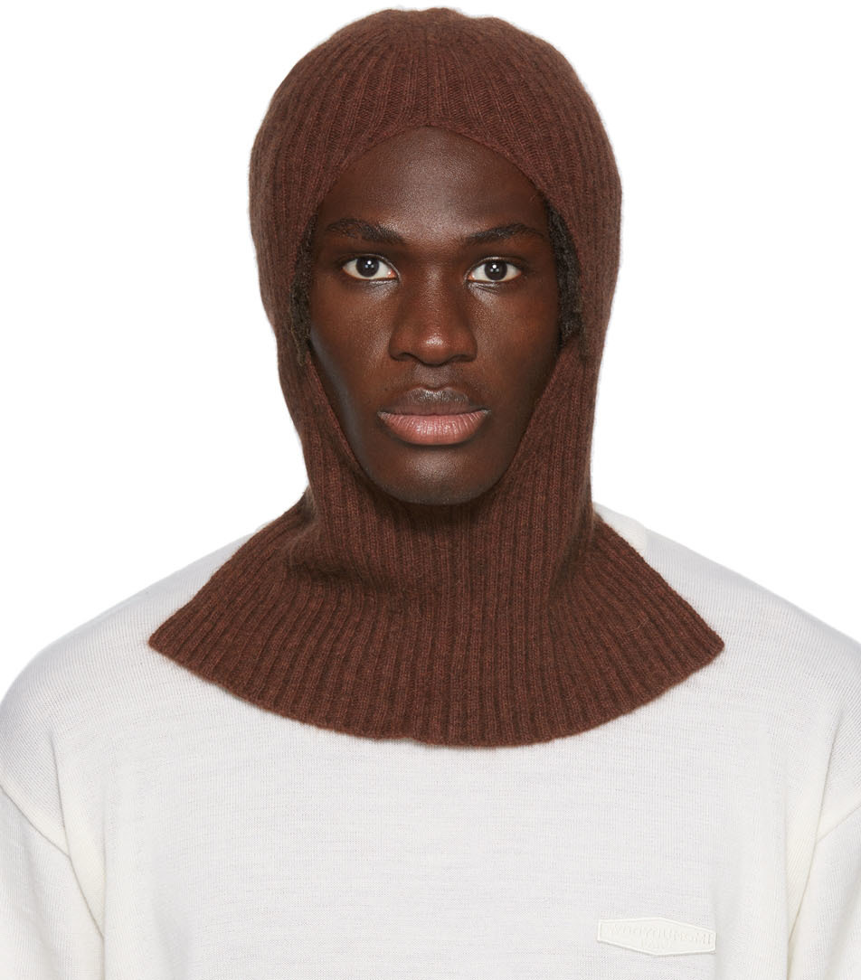Wooyoungmi SSENSE Exclusive Brown Knit Balaclava