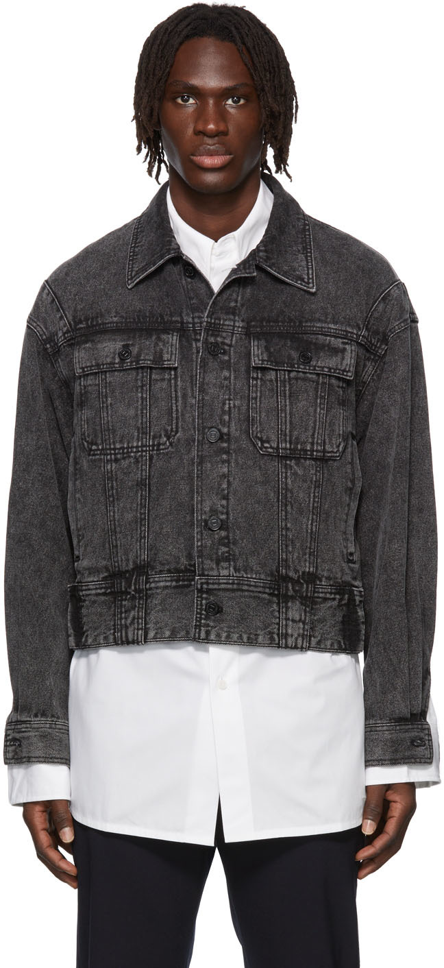 Wooyoungmi Grey Denim Square Label Jacket