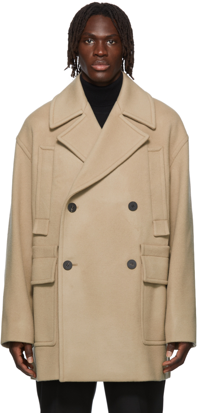 beige wool peacoat