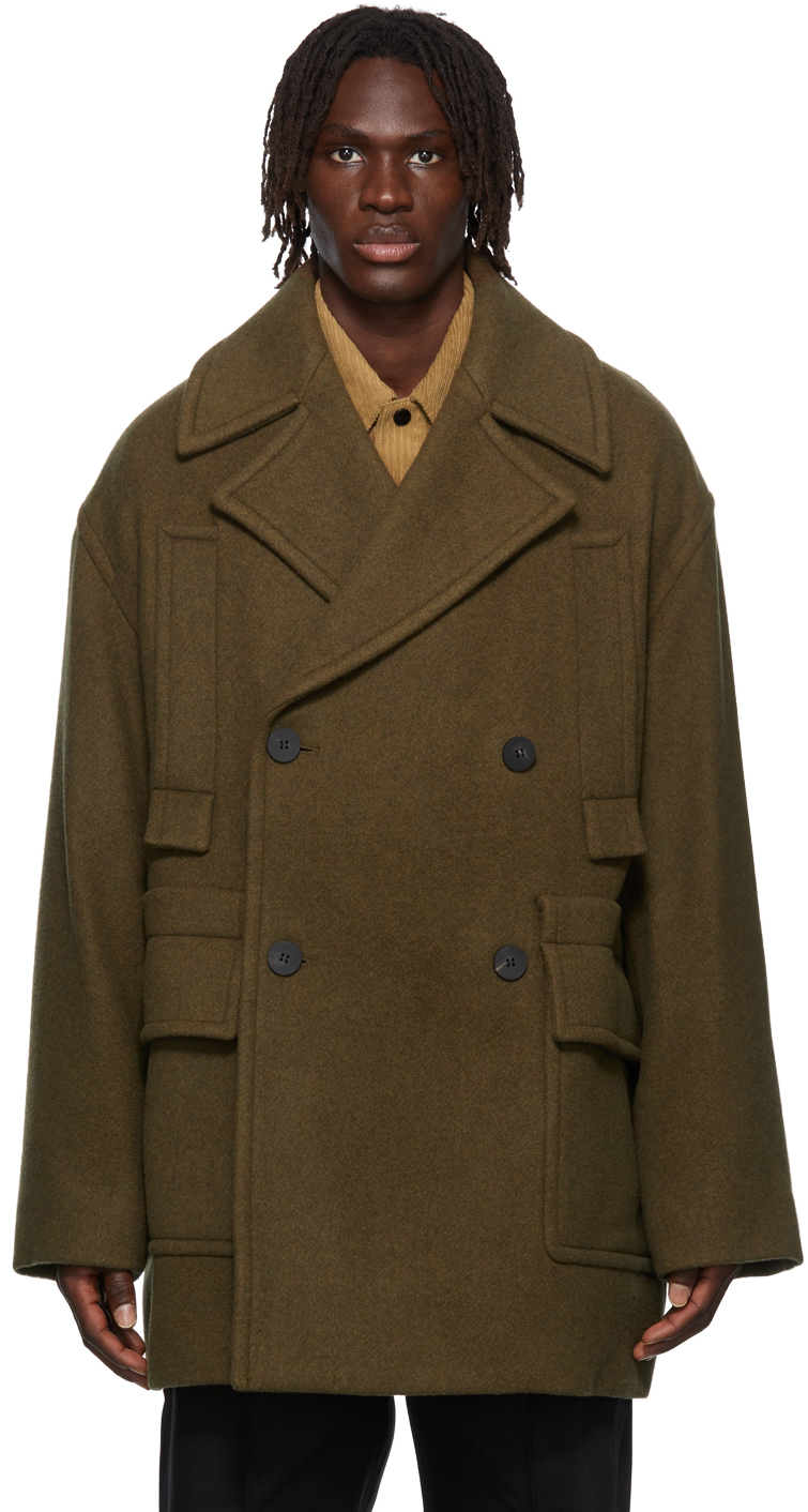camel double breasted pea coat