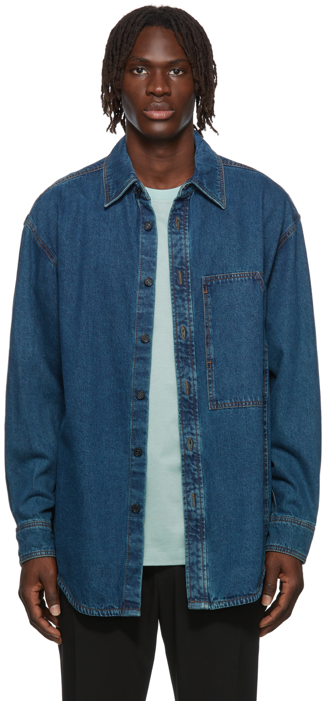 button back denim shirt