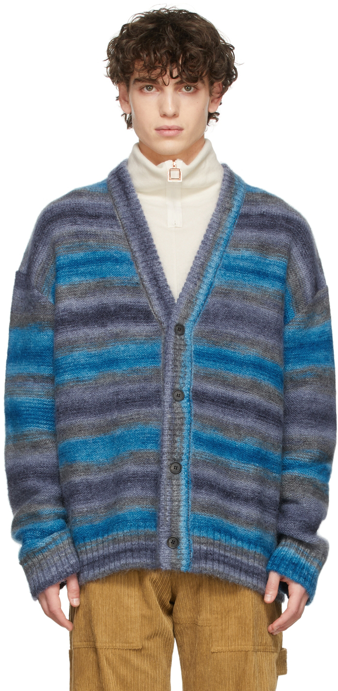 Wooyoungmi SSENSE Exclusive Blue Stripe Sweater | Smart Closet