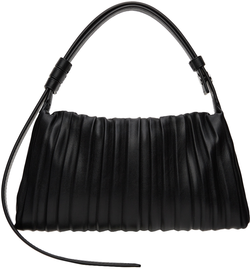 Simon Miller: Black Vegan Pleated Mini Puffin Bag | SSENSE