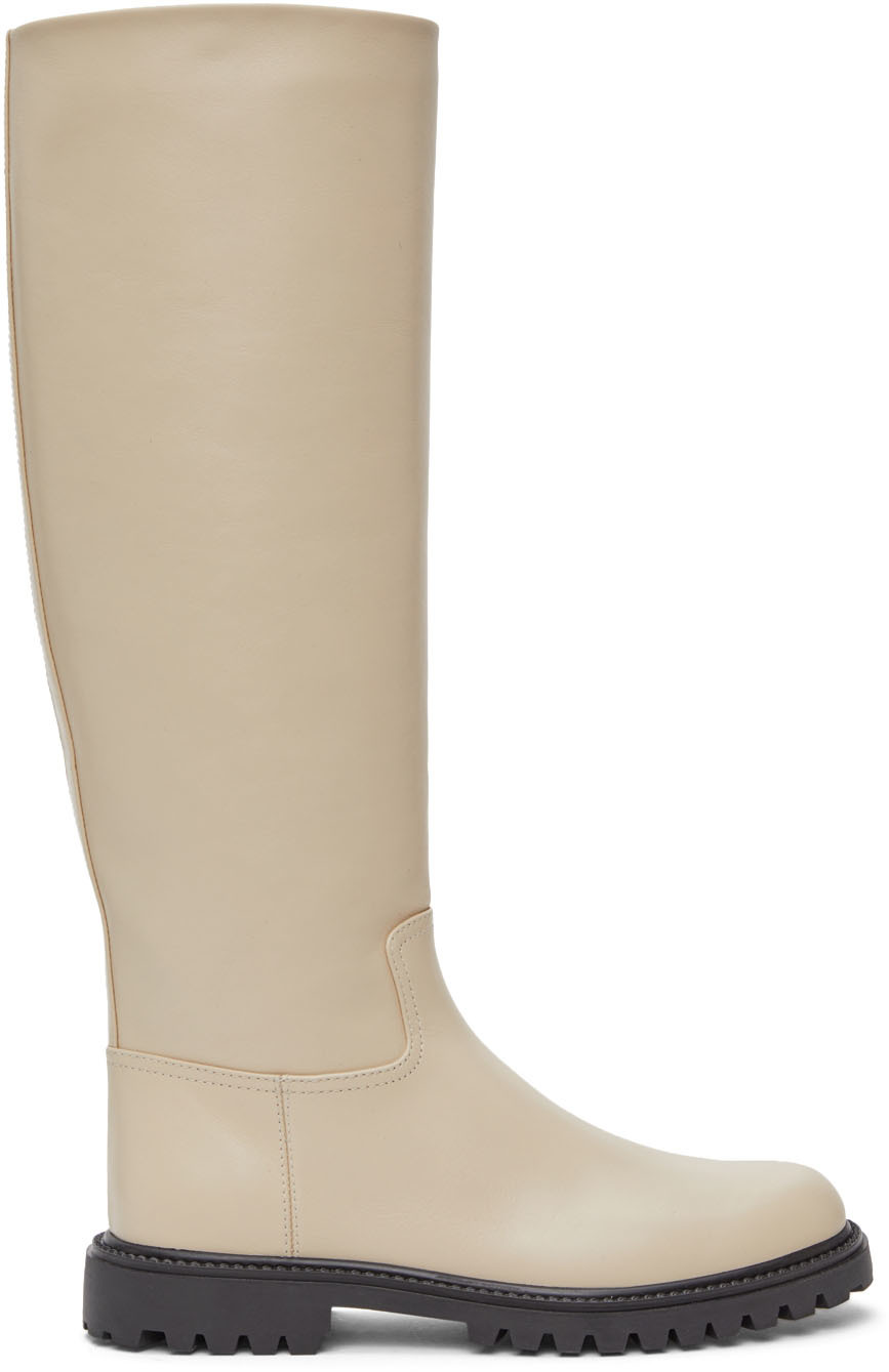 Brock Collection Off-White Soft Calfskin Boots