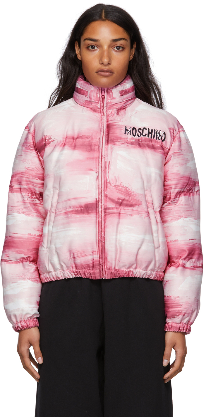 Moschino Pink Painted Puffed Jacket