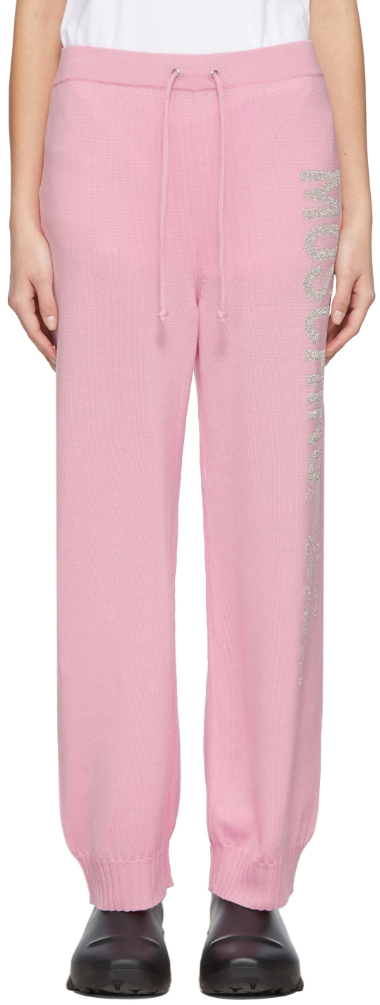 Pink Wide-Leg Logo Jogger Lounge Pants