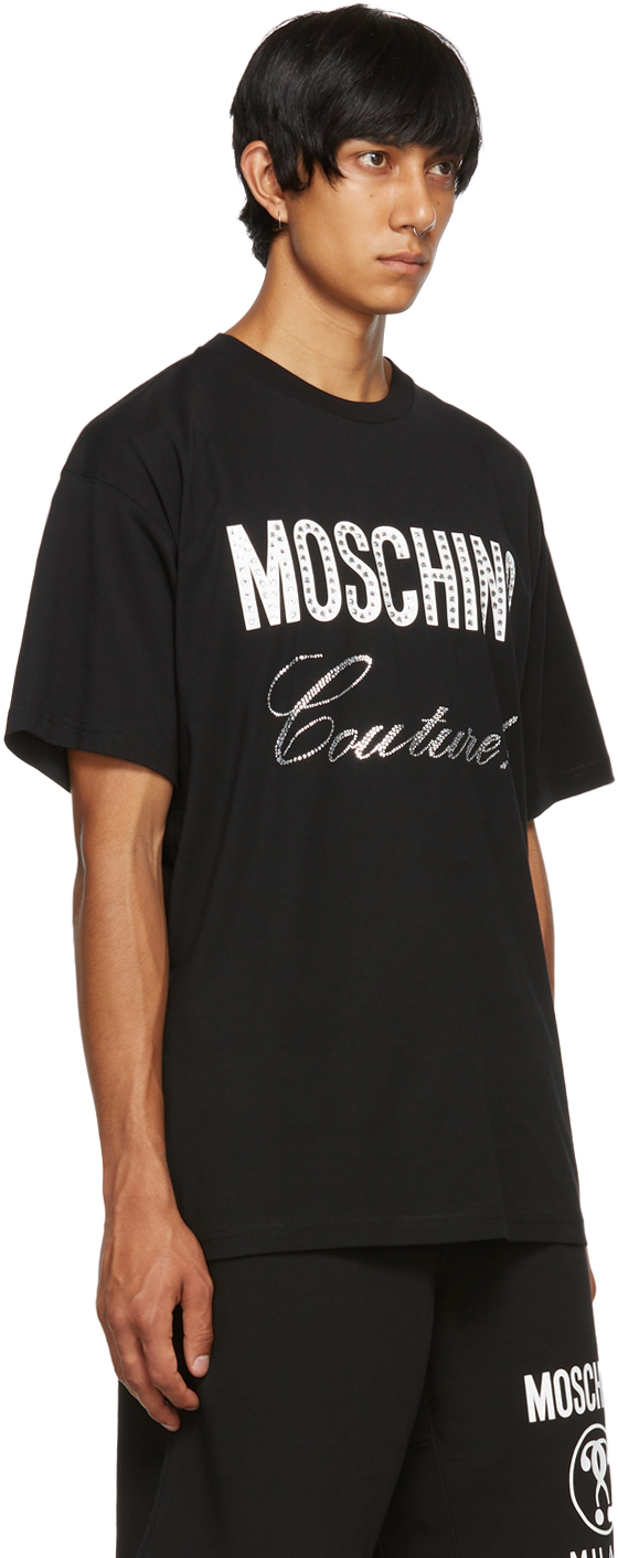 All-Over Logo Jacquard Sweatshirt Unisex Black Moschino