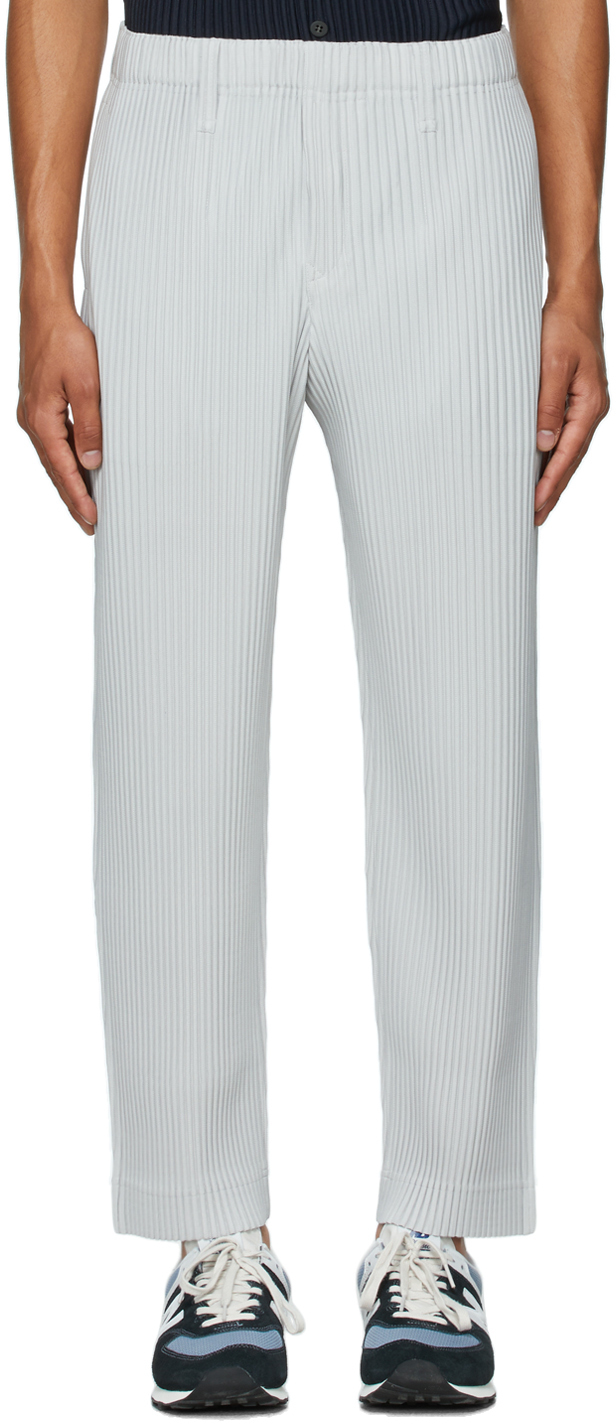 Grey Basics Pleated Trousers