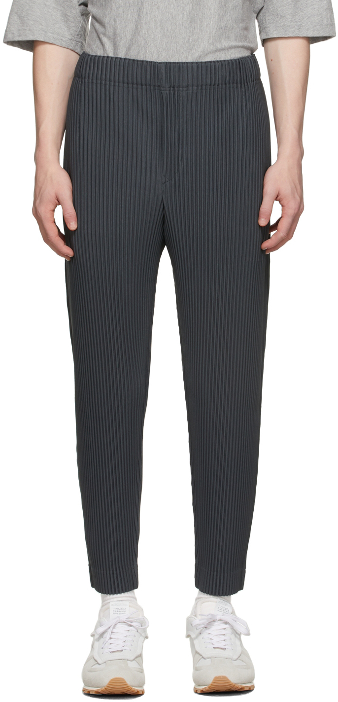 Homme Plissé Issey Miyake: Grey Monthly Color July Trousers | SSENSE