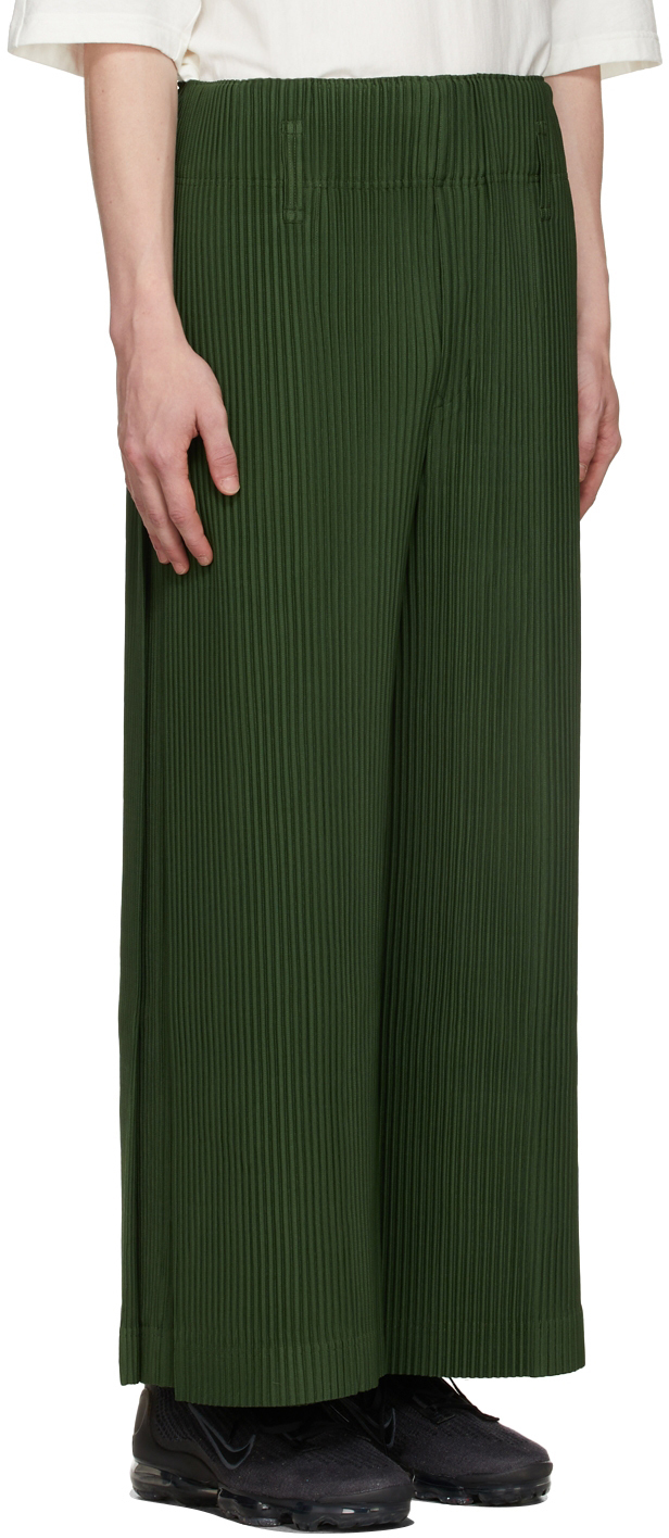 Homme Plissé Issey Miyake Green Pleats 2 Trousers | Smart Closet