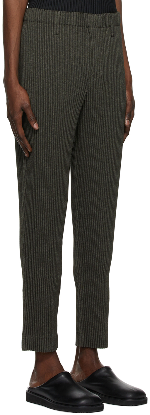 Homme Plissé Issey Miyake Grey Light Wool-Like Trousers | Smart Closet