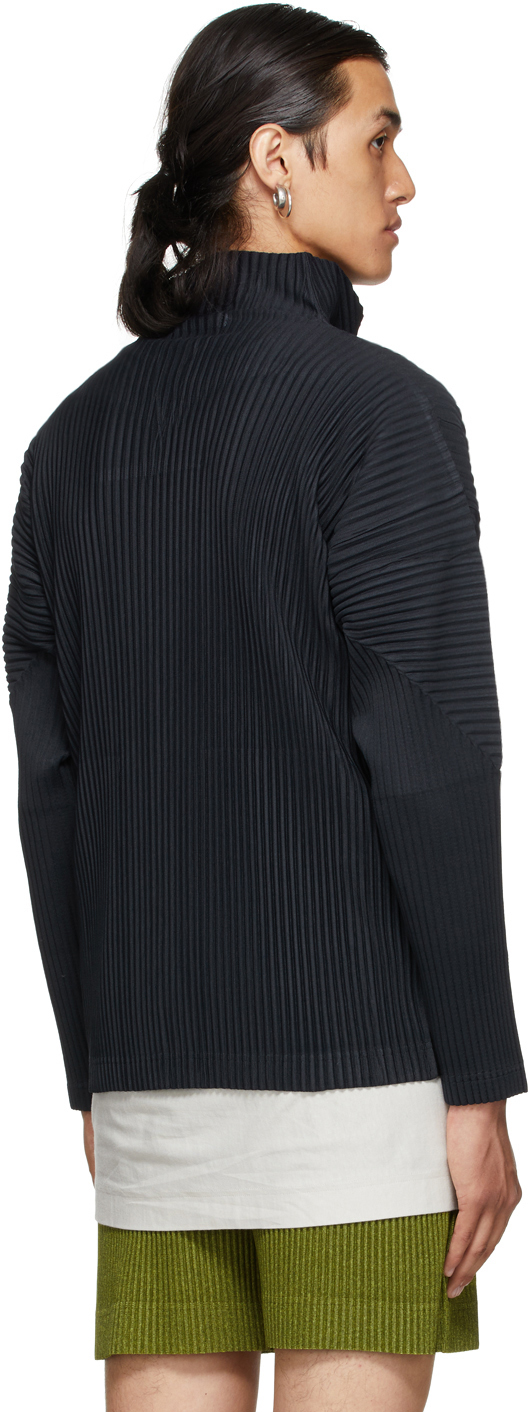 Homme Plissé Issey Miyake Navy Basics Zip-Up Jacket | Smart Closet