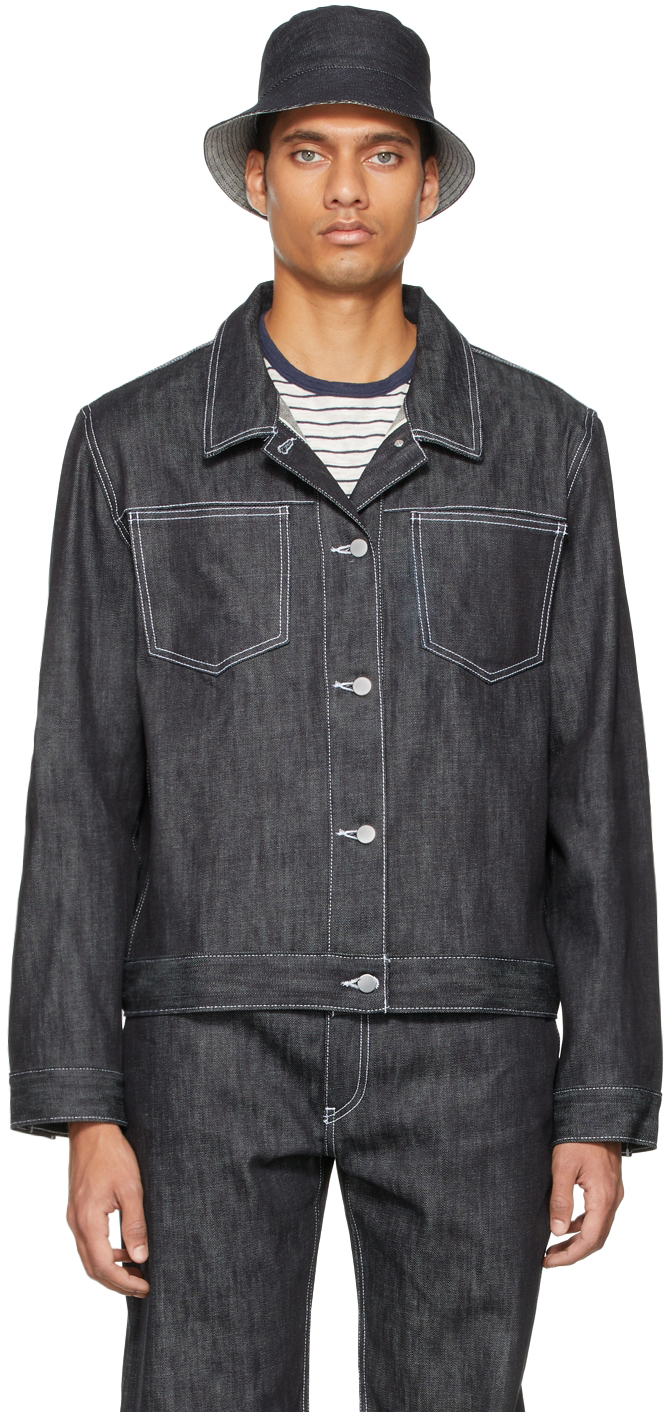black raw denim jacket