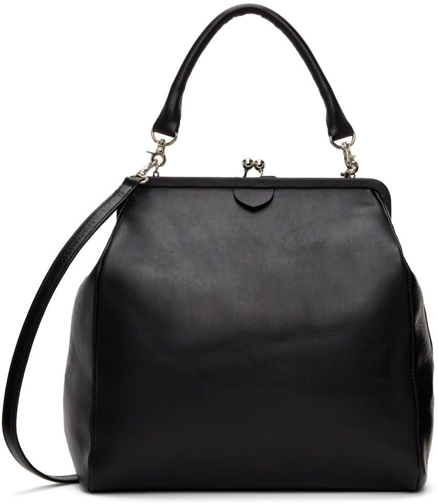 Y's Black Medium Clasp Top Handle Bag