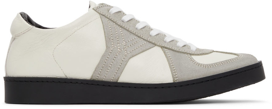 Y's Off-White & Grey German Sneakers