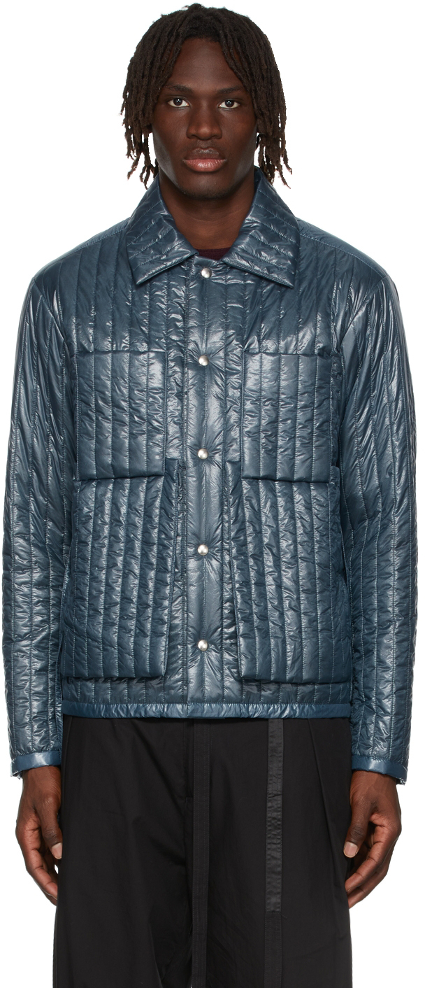 Craig Green Blue Quilted Worker Button-Up Jacket | Smart Closet