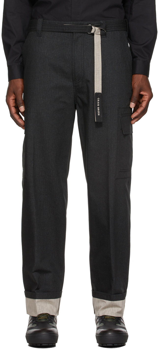 Craig Green Grey Belted Cargo Pants