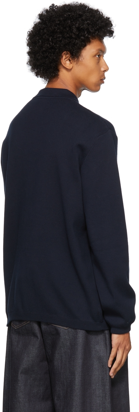 Sunnei Navy Knit Long Sleeve Polo | Smart Closet