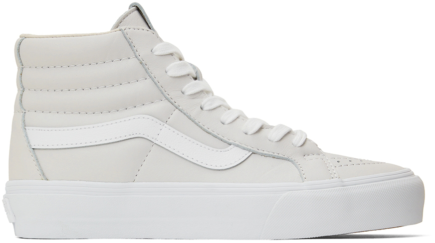 Vans Off-White Leather Sk8-Hi Reissue VLT LX Sneakers - VN0A4BVH9HA