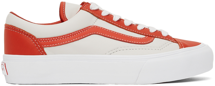 orange leather vans