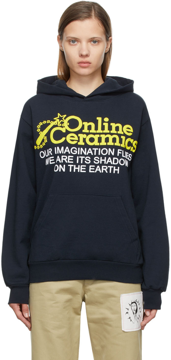 Online Ceramics Navy 'Imagination' Hoodie SSENSE UK