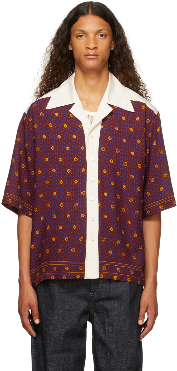 Wales Bonner Red Madras Bowling Short 