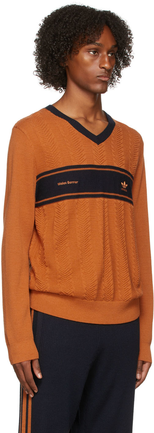 Wales Bonner Orange adidas Originals Edition Knit V-Neck Sweater