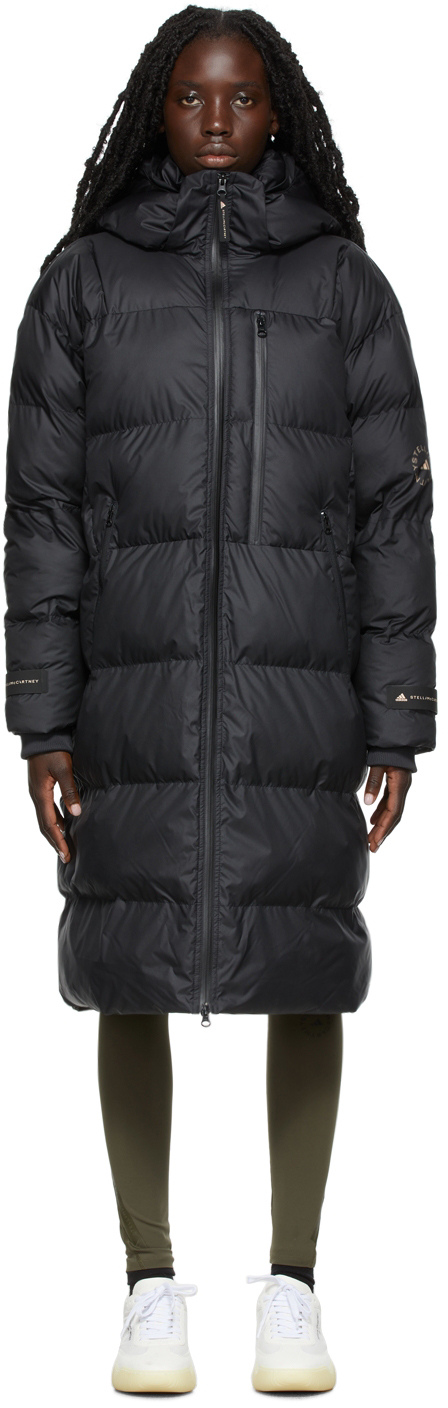 adidas by Stella McCartney Black Quilted Long Puffer Coat Smart Closet