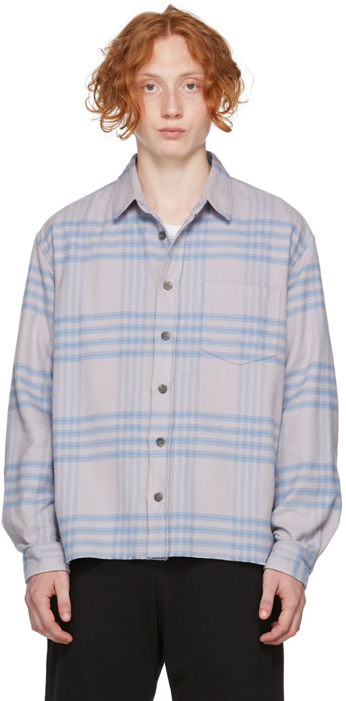 John Elliott: Purple Check Oversized Hemi Shirt | SSENSE UK